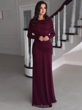 Patchwork Round Neck Ruched Maxi Dress